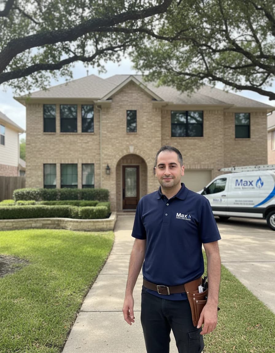 Max HVAC technician at a Houston home